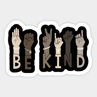 Be Kind Sign Language Multicultural Gift Sticker